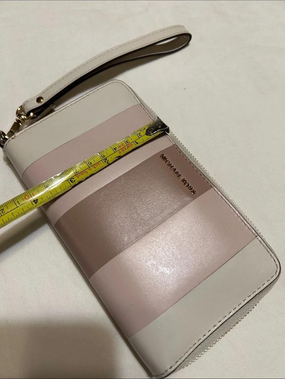 Michael Kors Tricolor Blush & Neutral Leather Wristlet